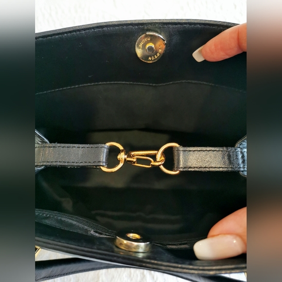 Vintage 1990s Browns Couture leather and canvas purse, luxury handbag - Picture 6 of 8